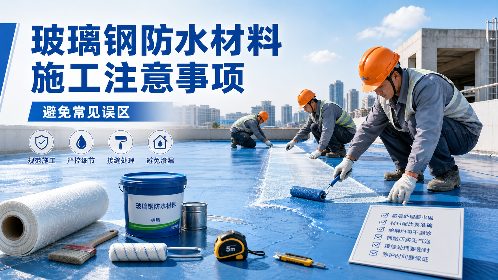 玻璃钢防水材料施工注意事项，避免常见误区 玉树 版